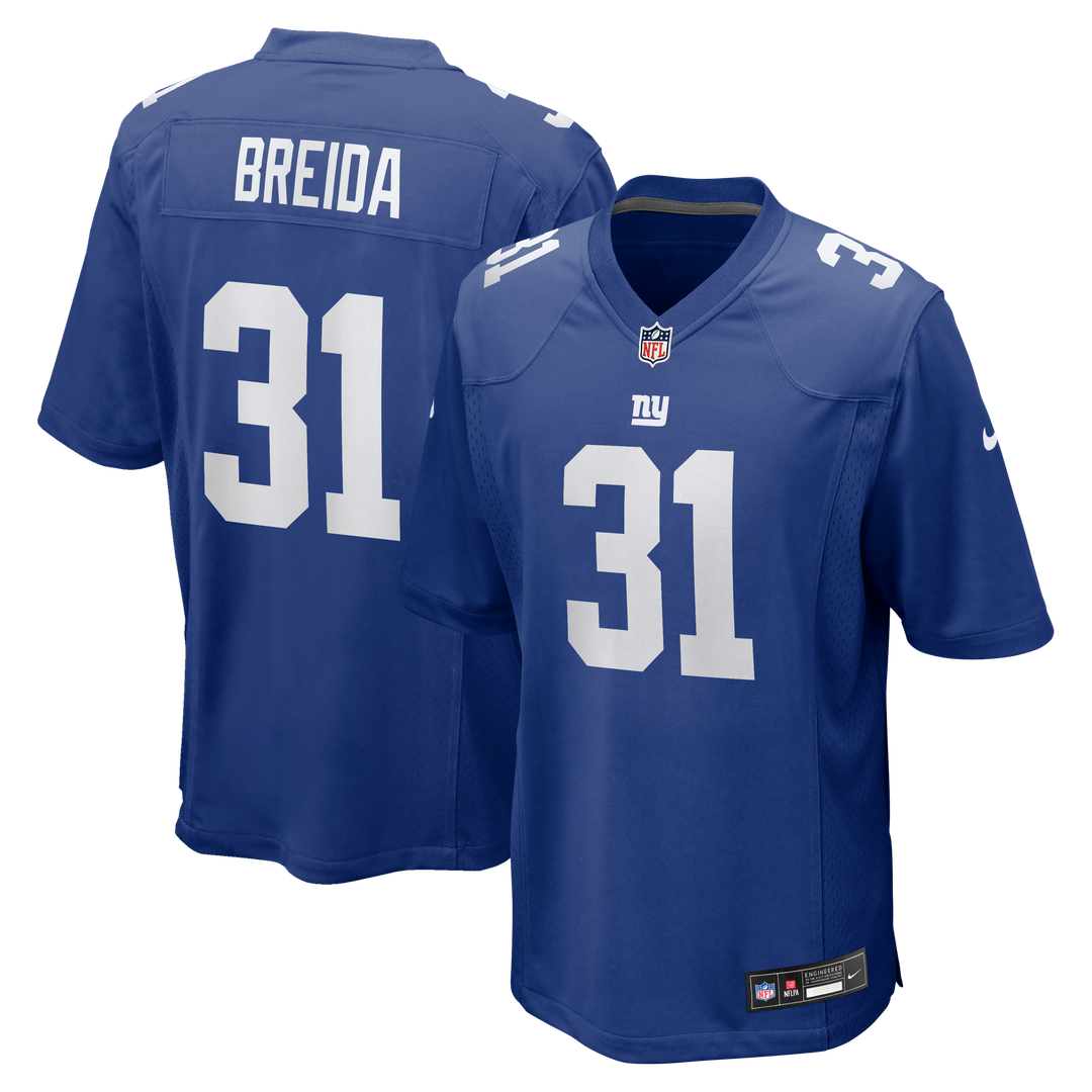 New York Giants Matt Breida Nike Royal Game Jersey product image 1, provided for visual reference and product detail review