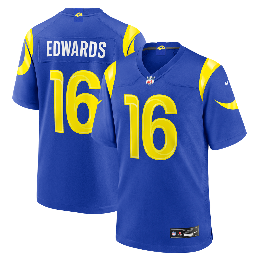 Los Angeles Rams Tru Edwards Nike Royal Team Game Jersey product image 1, provided for visual reference and product detail