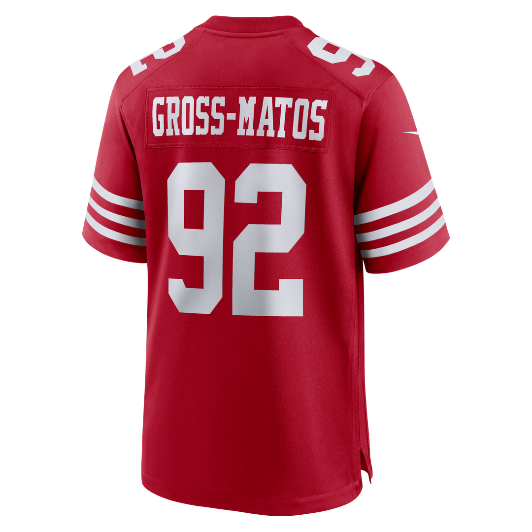 San Francisco 49ers Yetur Gross-Matos Nike Scarlet Team Game Jersey product image 3, provided for visual reference and