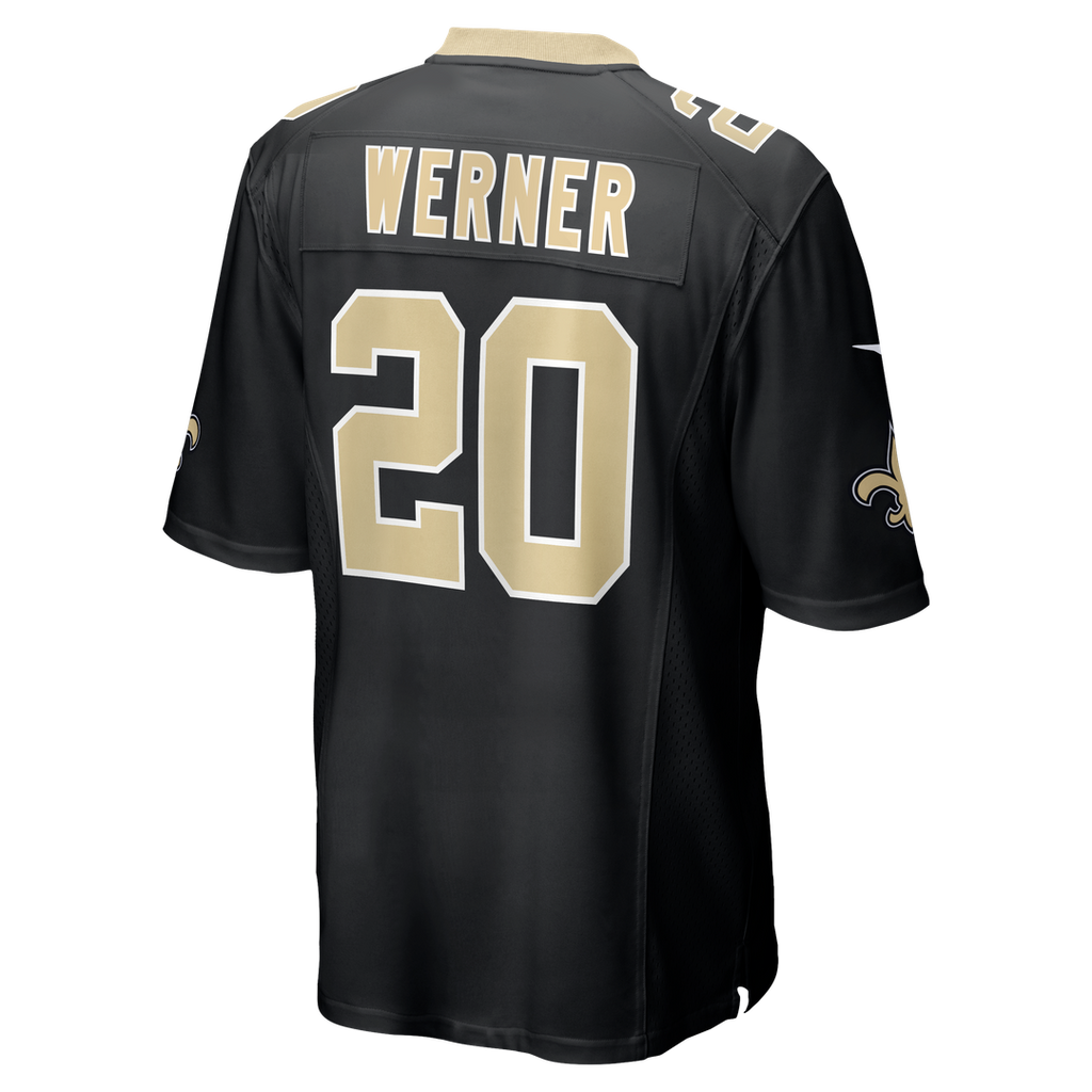 New Orleans Saints Pete Werner Nike Black Game Jersey product image 3, provided for visual reference and product detail