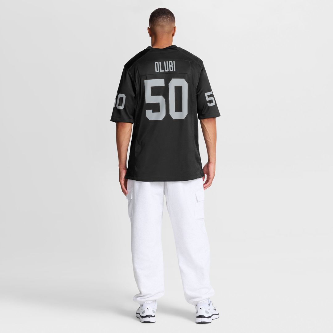 Las Vegas Raiders Segun Olubi Nike Black Team Game Jersey product image 5, provided for visual reference and product detail