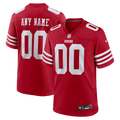 San Francisco 49ers Nike Scarlet Custom Jersey product image 1, provided for visual reference and product detail review