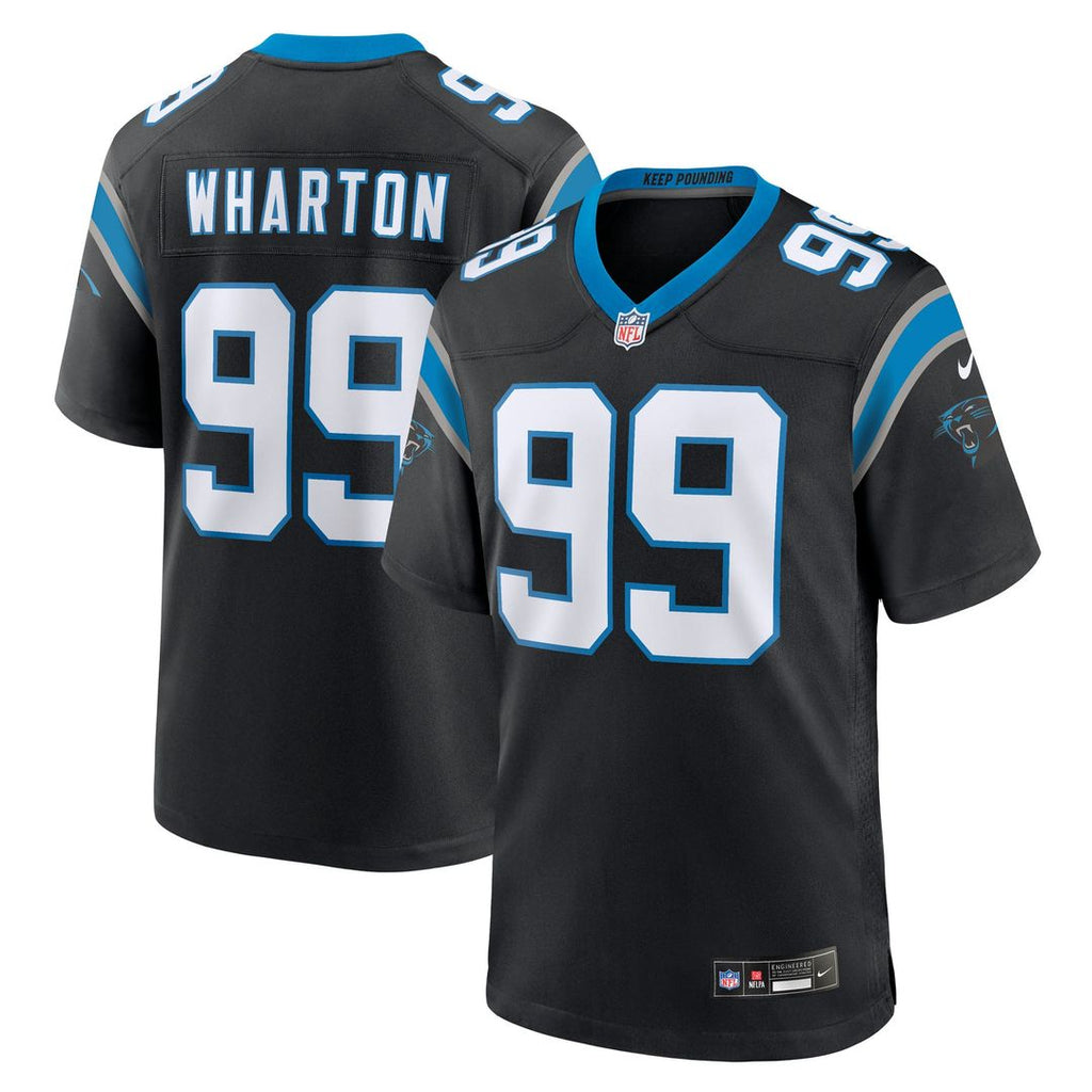 Carolina Panthers Tershawn Wharton Nike Black Team Game Jersey product image 1, provided for visual reference and product