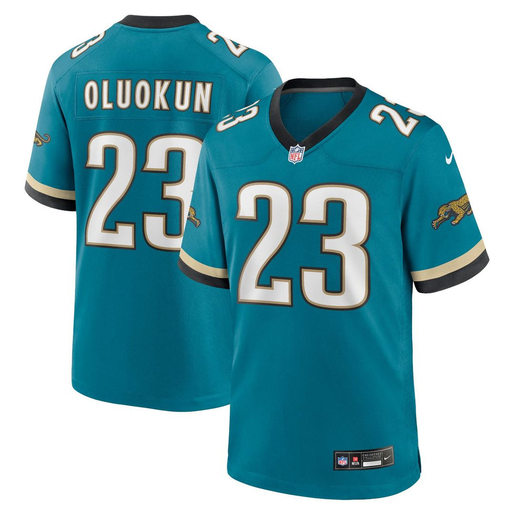 Jacksonville Jaguars Foye Oluokun Nike Teal Prowler Throwback Player Game Jersey product image 1, provided for visual