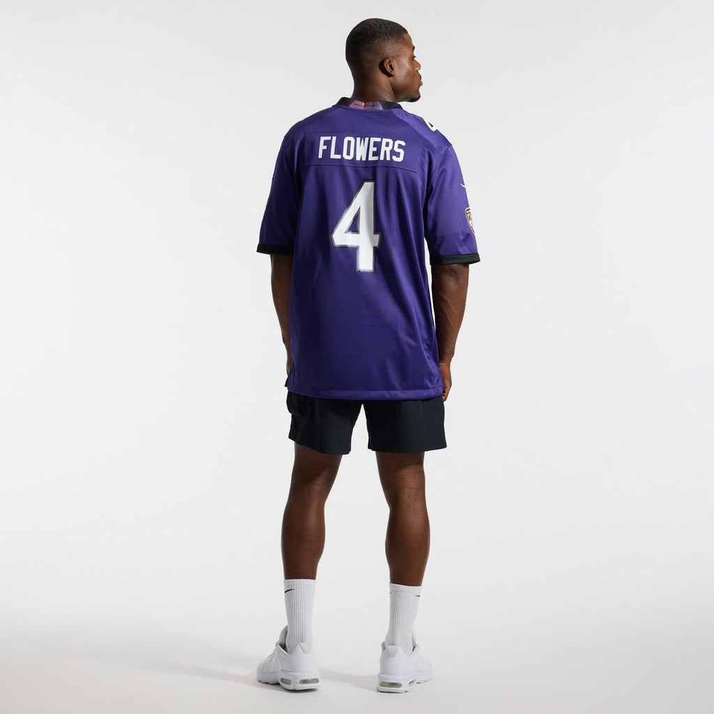Baltimore Ravens Zay Flowers Nike Purple Team Game Jersey product image 5, provided for visual reference and product detail