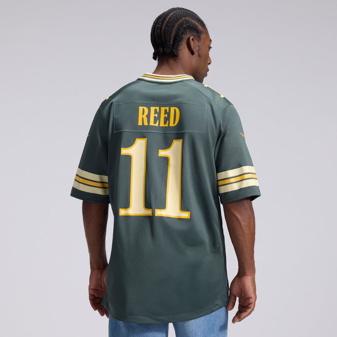 Green Bay Packers Jayden Reed Nike Green 2026 Rivalries Collection Game Jersey product image 3, provided for visual