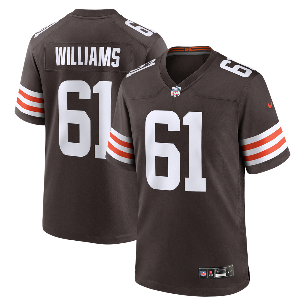 Cleveland Browns Chris Williams Nike Brown Team Game Jersey product image 1, provided for visual reference and product