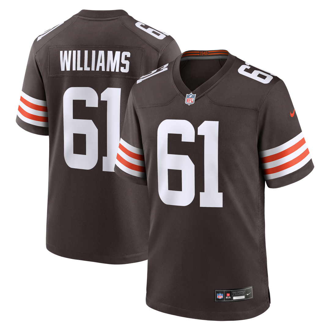 Cleveland Browns Chris Williams Nike Brown Team Game Jersey product image 1, provided for visual reference and product