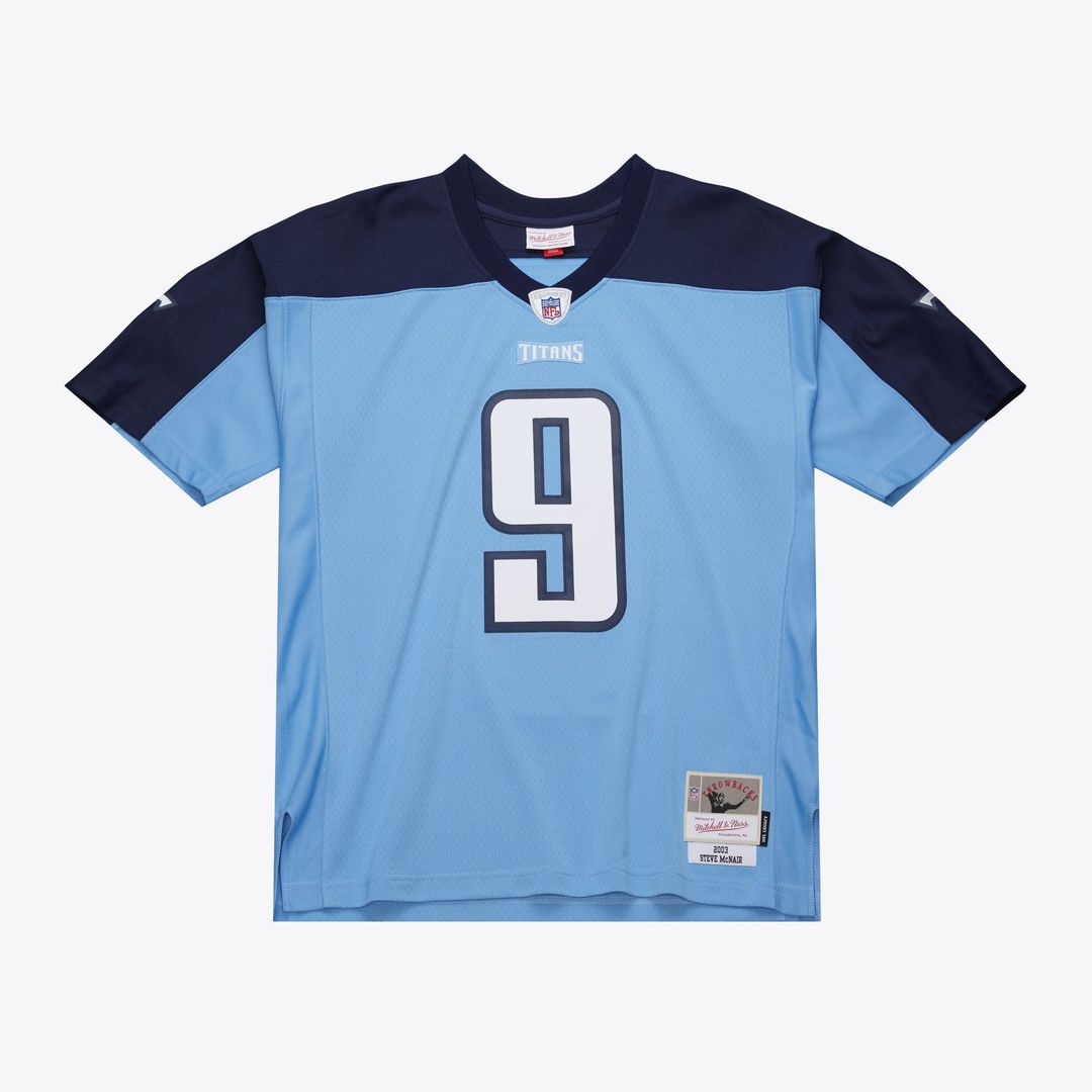 Tennessee Titans Steve McNair Mitchell & Ness Light Blue 2003 Legacy Replica Jersey product image 1, provided for visual