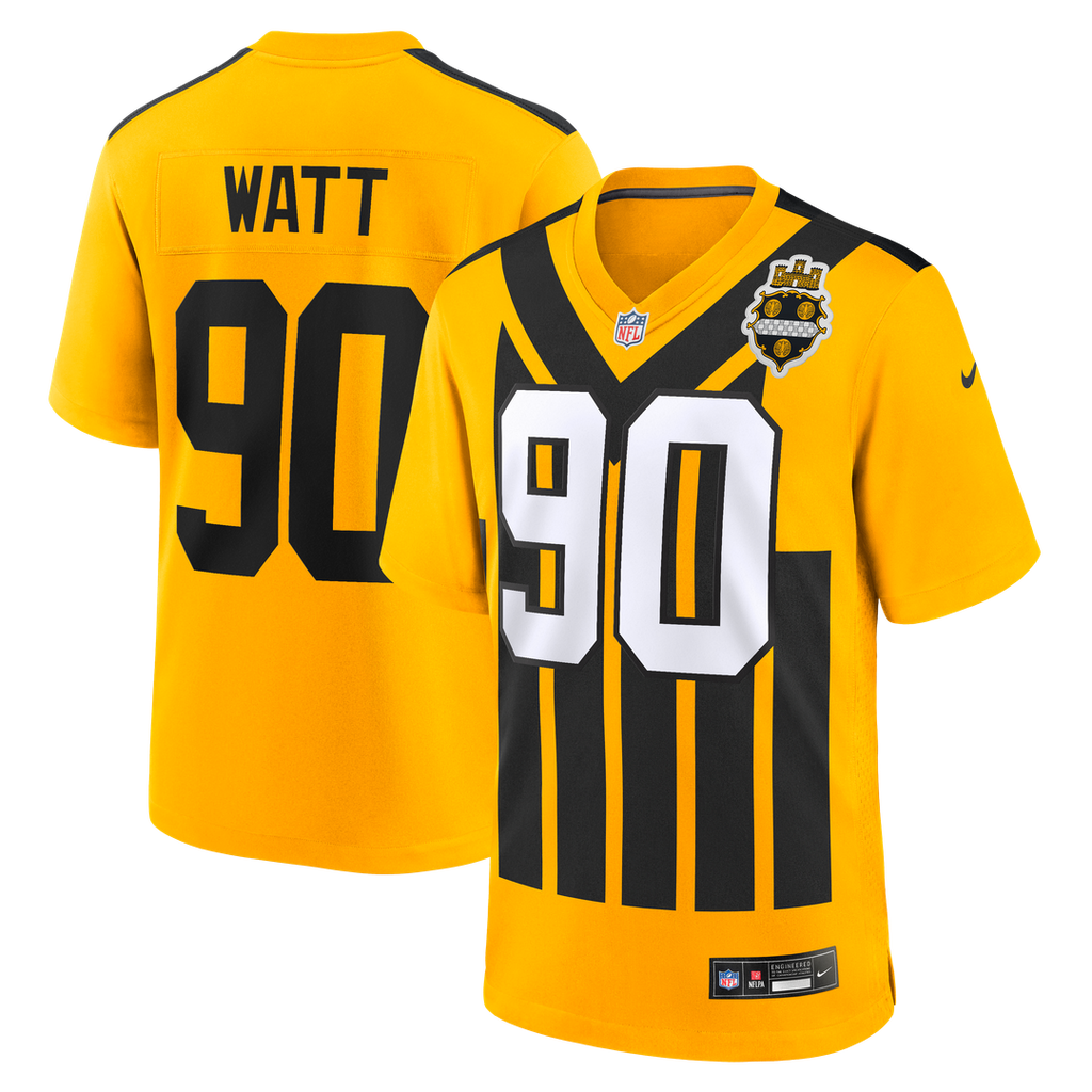 Pittsburgh Steelers T.J. Watt Nike Gold Alternate 1933 Throwback Game Jersey product image 14, provided for visual reference