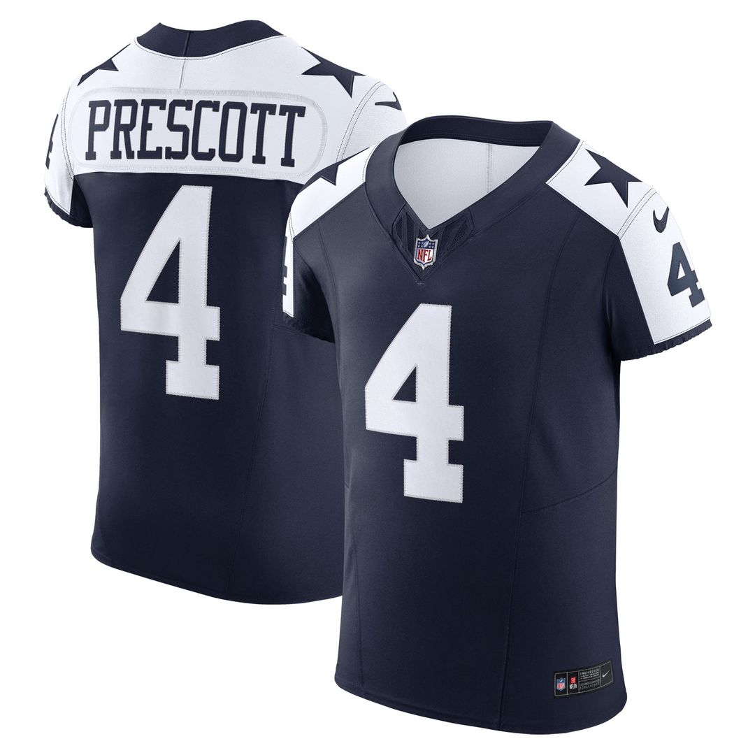 Dallas Cowboys Dak Prescott Nike Navy Alternate Vapor F.U.S.E. Elite Jersey product image 1, provided for visual reference