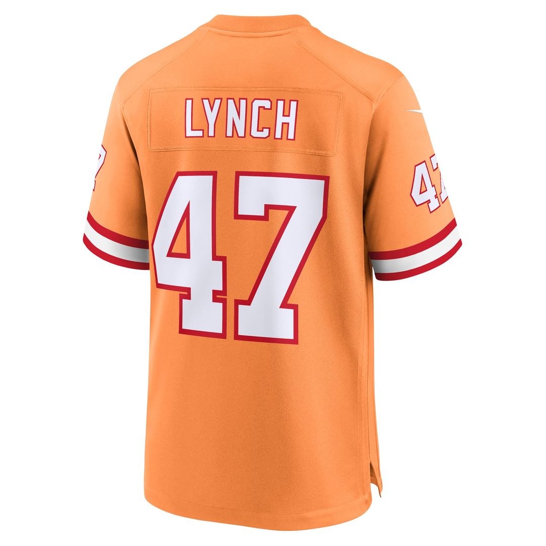 Tampa Bay Buccaneers John Lynch Nike Orange Throwback Game Jersey product image 3, provided for visual reference and product