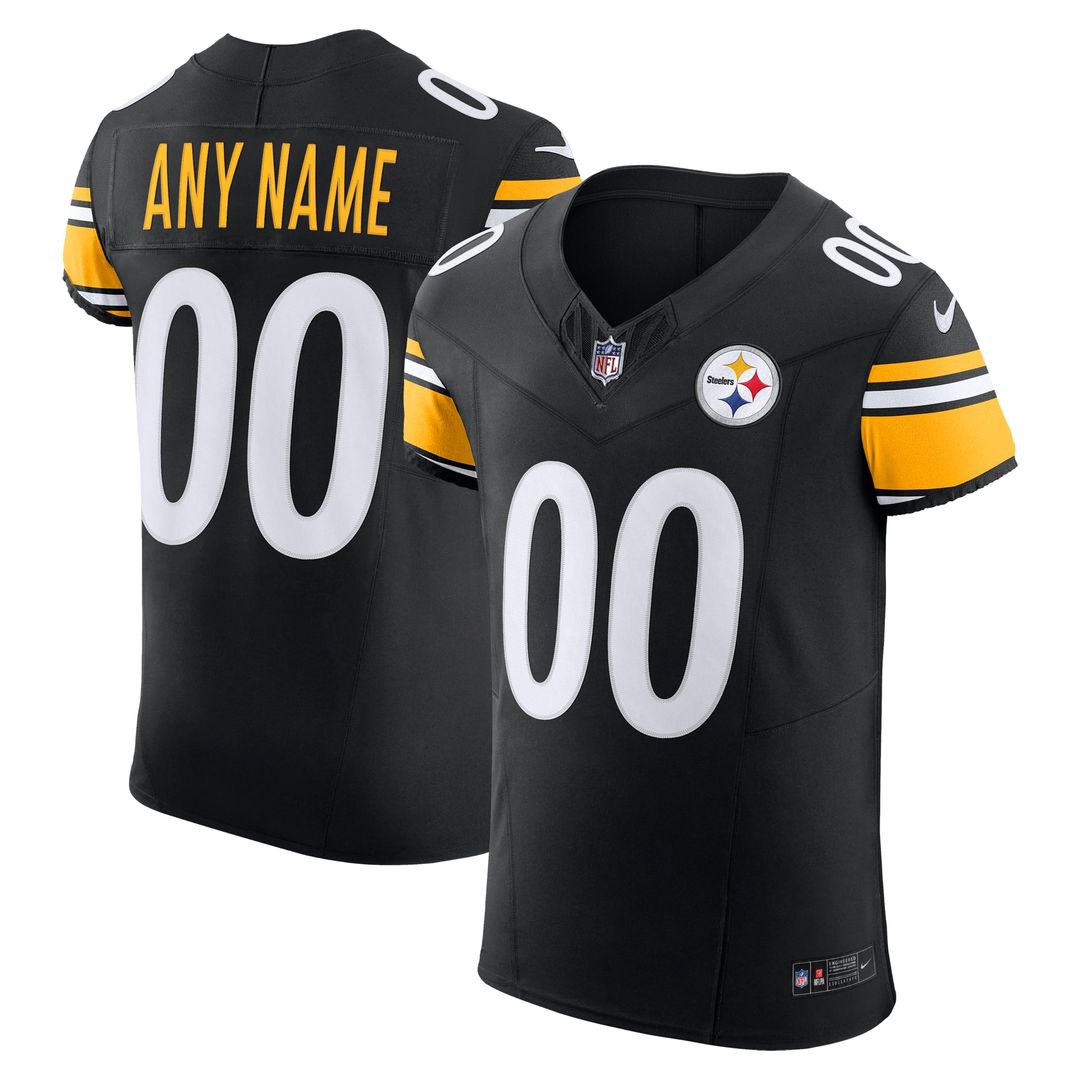 Pittsburgh Steelers Nike Black Vapor F.U.S.E. Elite Custom Jersey product image 1, provided for visual reference and product