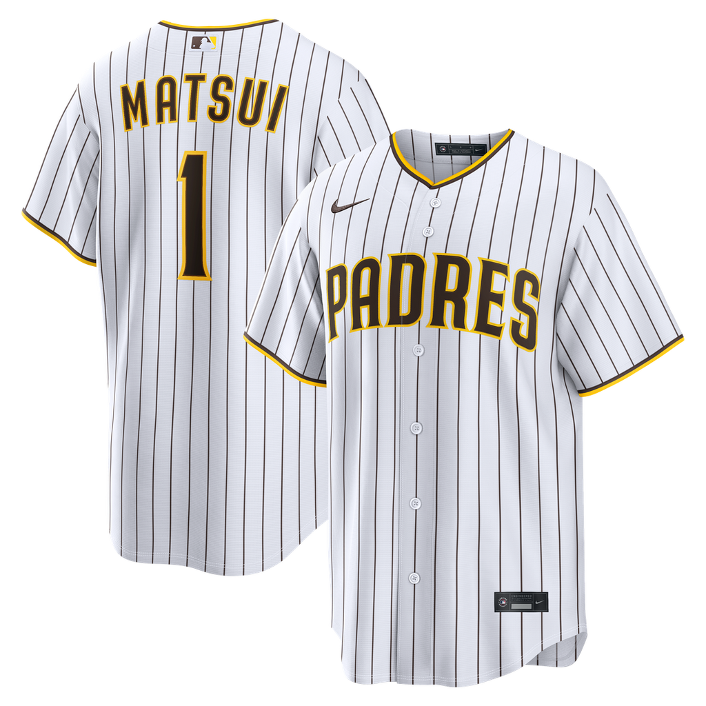 San Diego Padres Yuki Matsui Nike White Home Replica Jersey product image 1, provided for visual reference and product