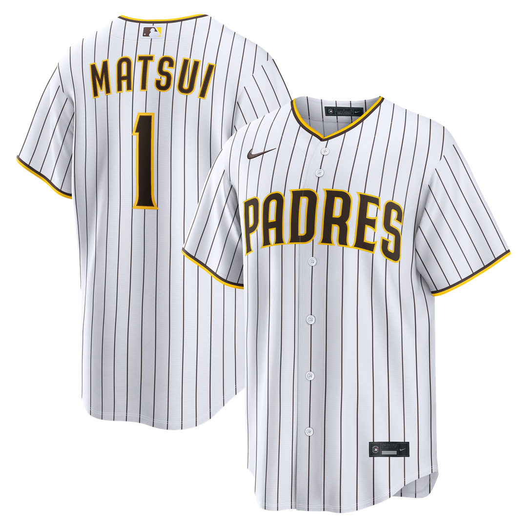 San Diego Padres Yuki Matsui Nike White Home Replica Jersey product image 1, provided for visual reference and product