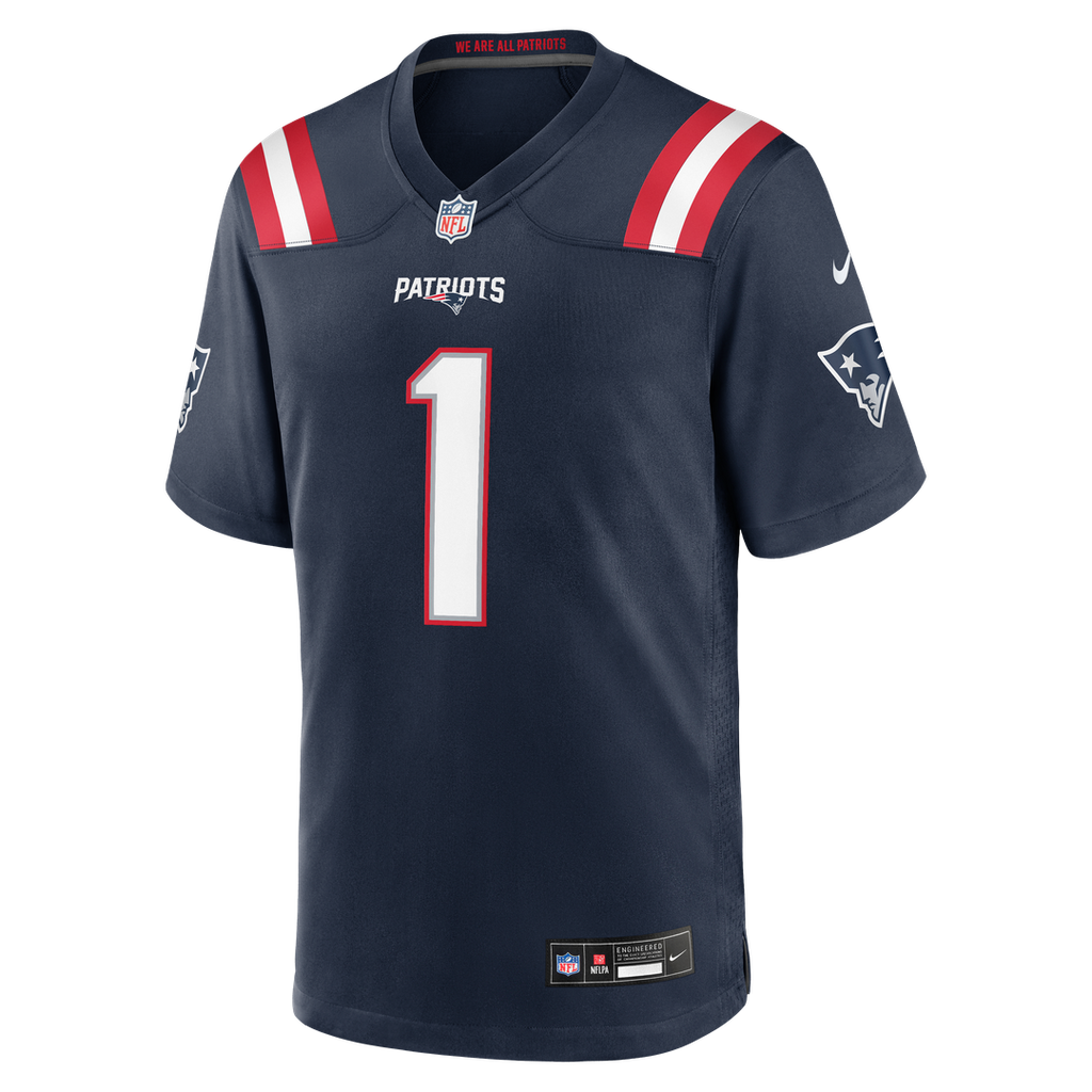 New England Patriots A.J. Brown Nike Navy Team Game Jersey product image 4, provided for visual reference and product detail