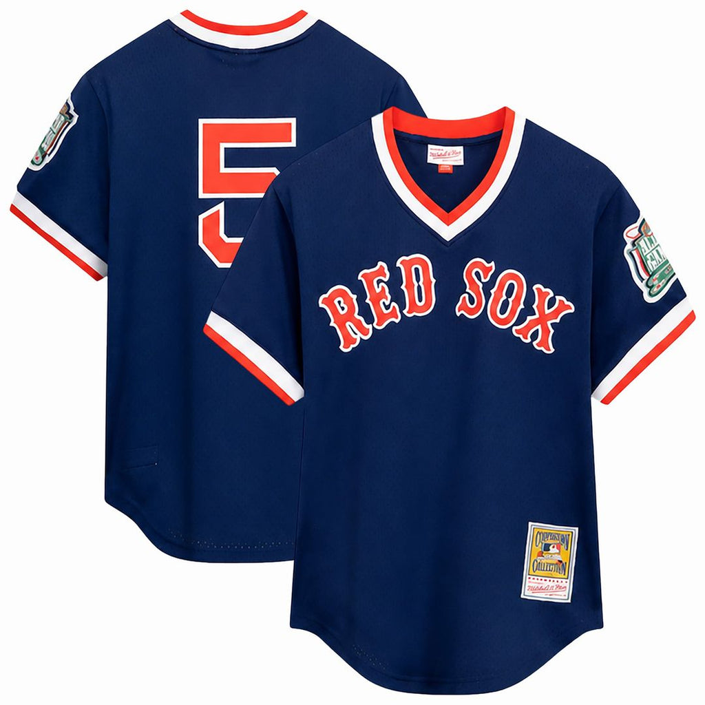 Boston Red Sox Nomar Garciaparra Mitchell & Ness Navy Big & Tall Cooperstown Mesh Batting Practice Jersey product image 1,