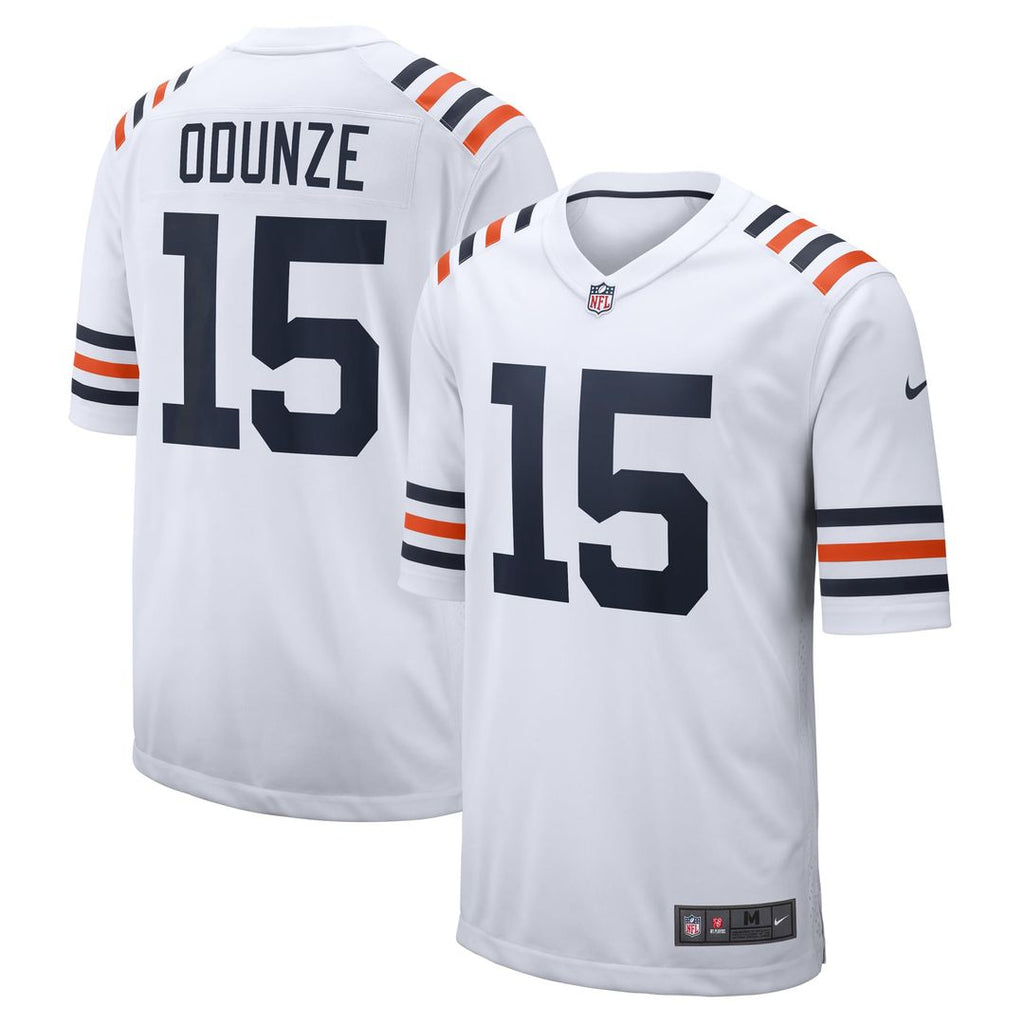 Chicago Bears Rome Odunze Nike White Alternate Game Jersey product image 1, provided for visual reference and product detail
