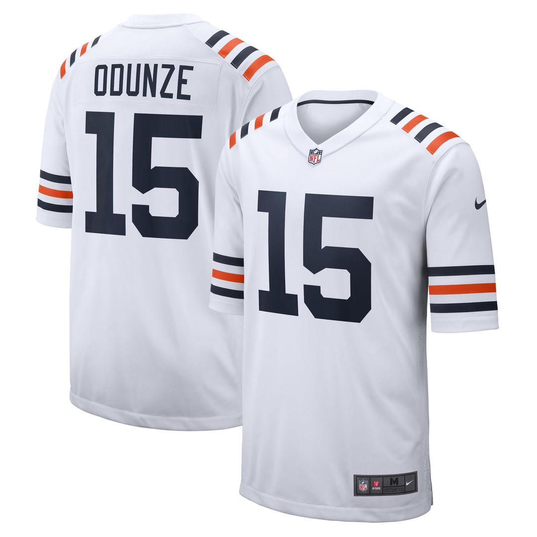 Chicago Bears Rome Odunze Nike White Alternate Game Jersey product image 1, provided for visual reference and product detail