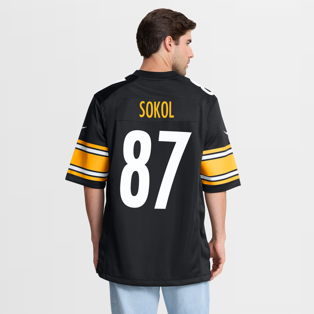 Pittsburgh Steelers Matt Sokol Nike Black Team Game Jersey product image 5, provided for visual reference and product detail