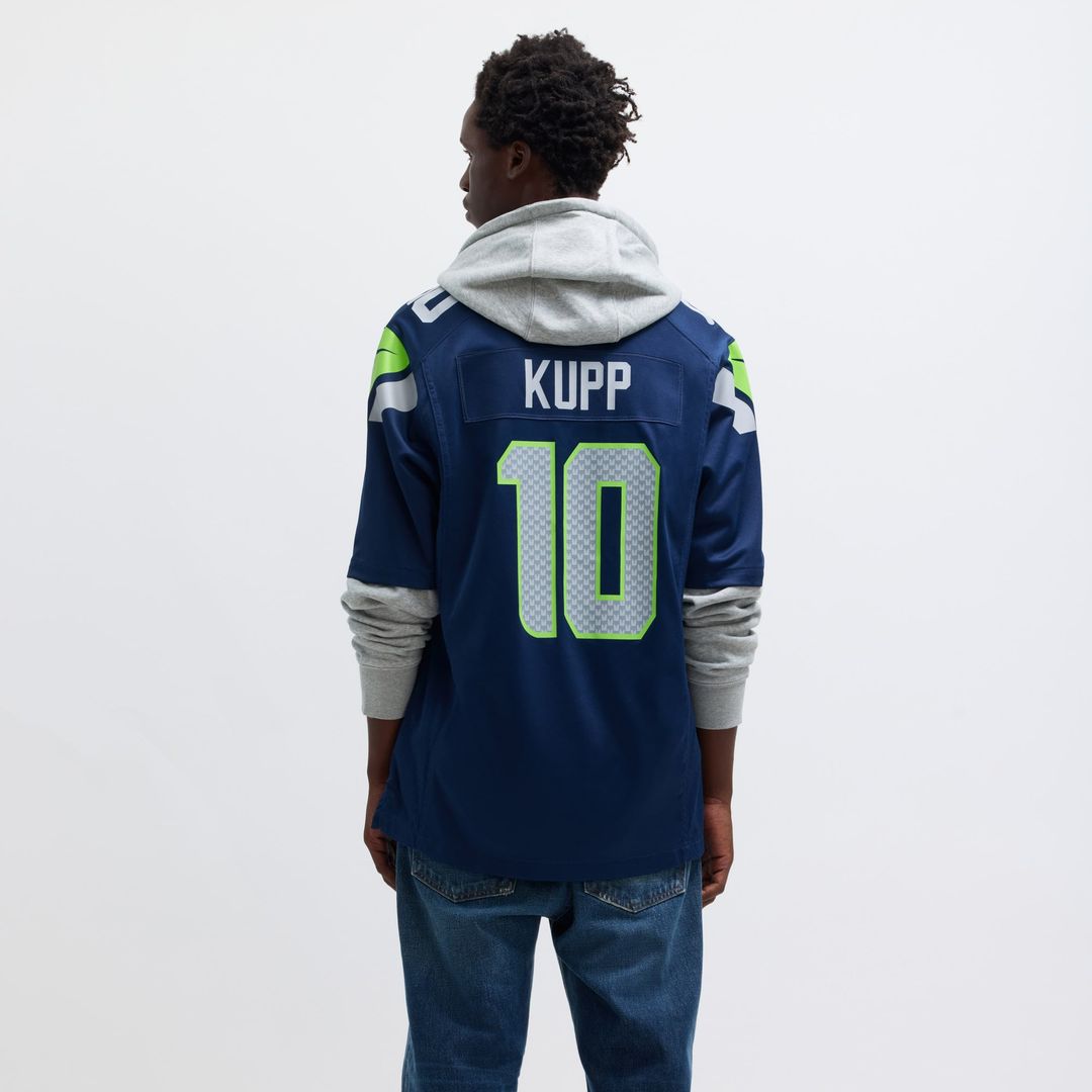Seattle Seahawks Cooper Kupp Nike College Navy Team Game Jersey product image 5, provided for visual reference and product