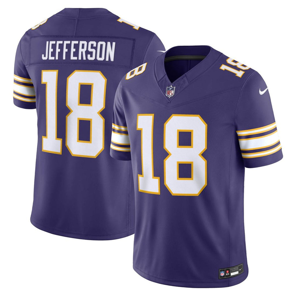 Minnesota Vikings Justin Jefferson Nike Purple Alternate Classic Vapor F.U.S.E. Stitched Limited Jersey product image 1,