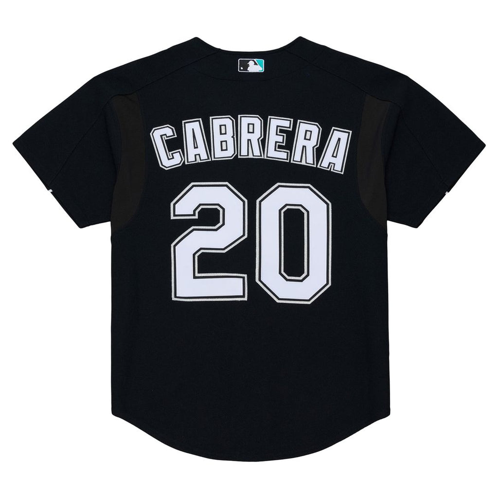 Florida Marlins Miguel Cabrera Mitchell & Ness Black 2003 Cooperstown Mesh Batting Practice Button-Up Jersey product image