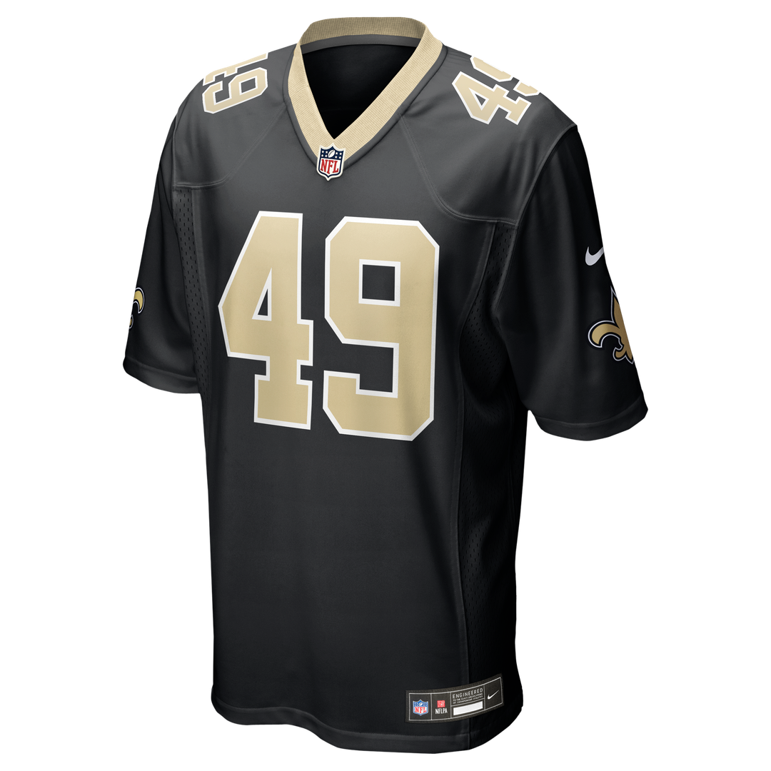 New Orleans Saints Zach Wood Nike Black Game Jersey product image 2, provided for visual reference and product detail review