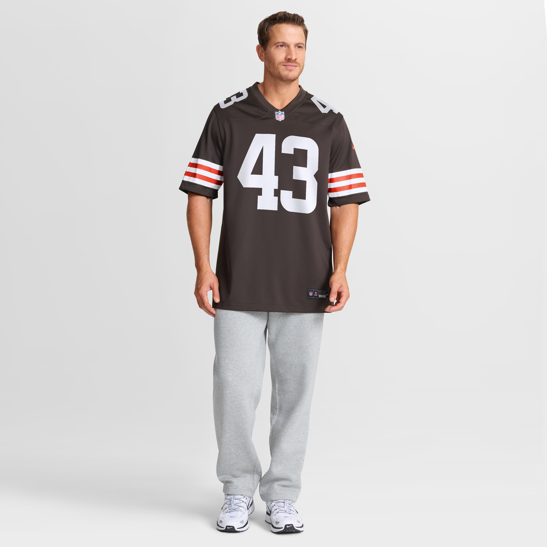 Cleveland Browns Mohamoud Diabate Nike Brown Team Game Jersey product image 7, provided for visual reference and product