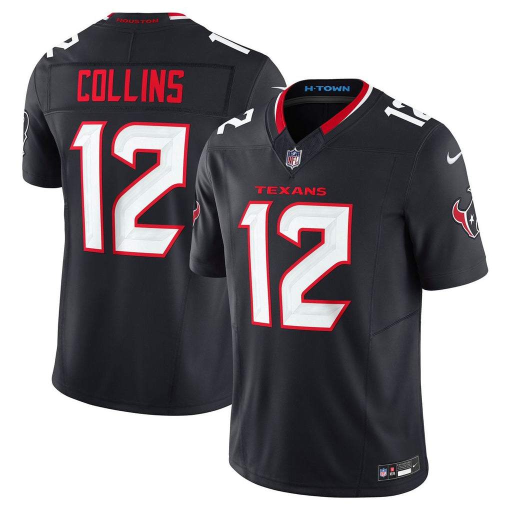 Houston Texans Nico Collins Nike Navy Team Vapor F.U.S.E. Limited Jersey product image 1, provided for visual reference and