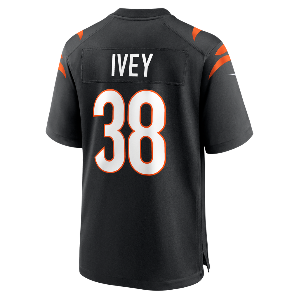 Cincinnati Bengals DJ Ivey Nike Black Team Game Jersey product image 3, provided for visual reference and product detail