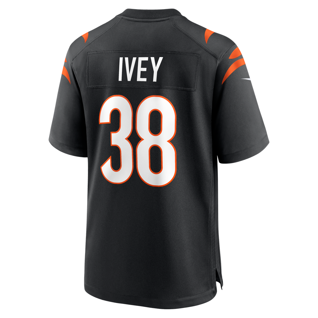 Cincinnati Bengals DJ Ivey Nike Black Team Game Jersey product image 3, provided for visual reference and product detail