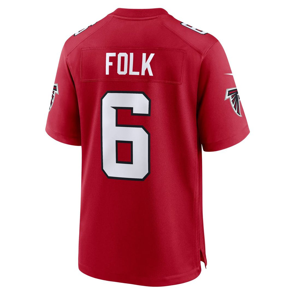 Atlanta Falcons Nick Folk Nike Red Team Game Jersey product image 3, provided for visual reference and product detail review