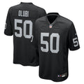 Las Vegas Raiders Segun Olubi Nike Black Team Game Jersey product image 1, provided for visual reference and product detail