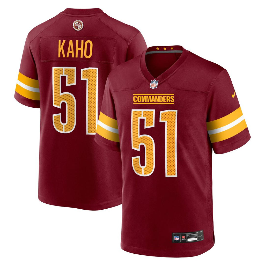 Washington Commanders Ale Kaho Nike Burgundy Team Game Jersey product image 1, provided for visual reference and product