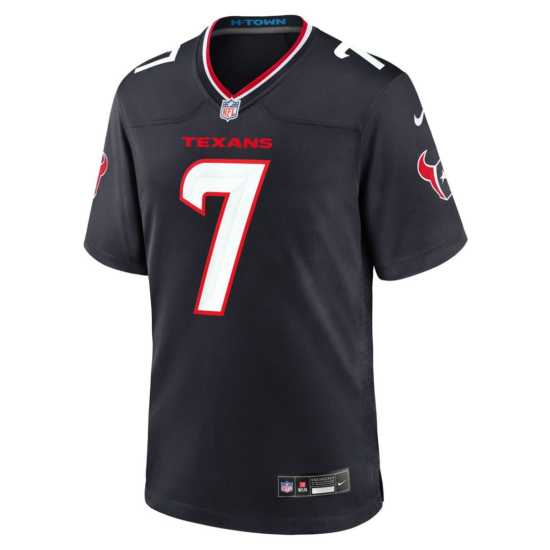 Houston Texans C.J. Stroud Nike Navy Game Jersey product image 2, provided for visual reference and product detail review
