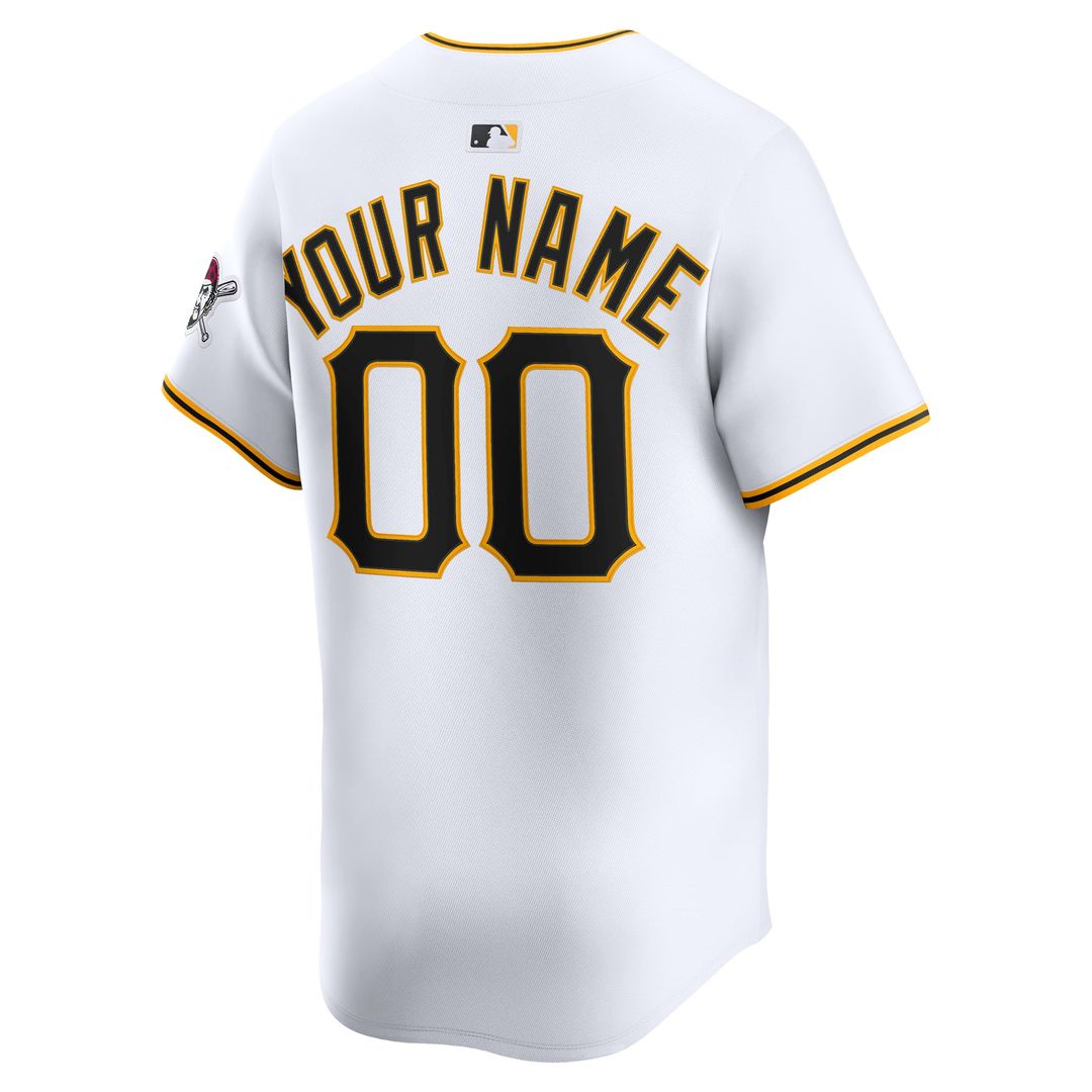 Pittsburgh Pirates Nike White Home Limited Custom Jersey product image 3, provided for visual reference and product detail