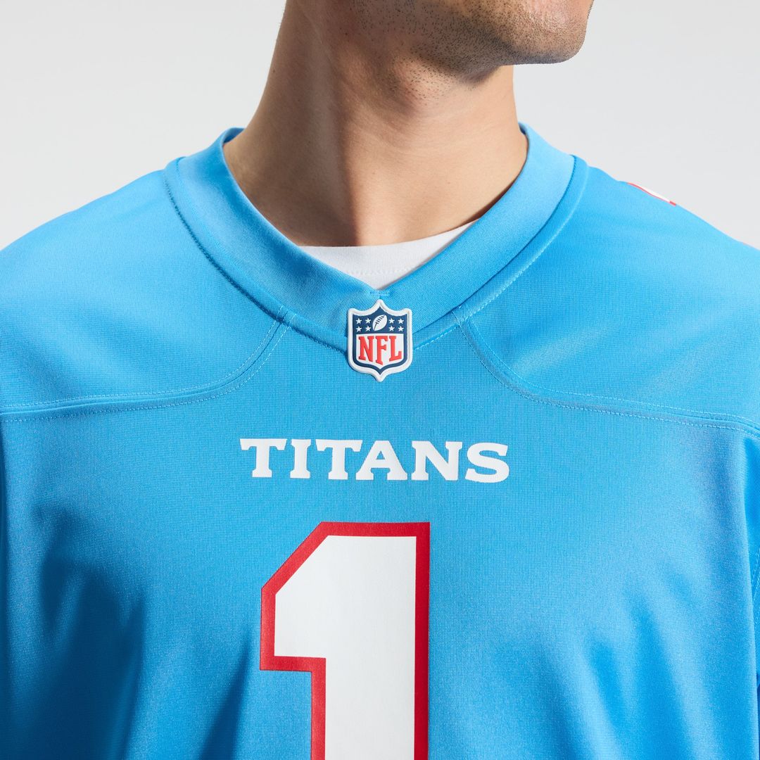 Tennessee Titans Cameron Ward Nike Light Blue Game Jersey product image 9, provided for visual reference and product detail