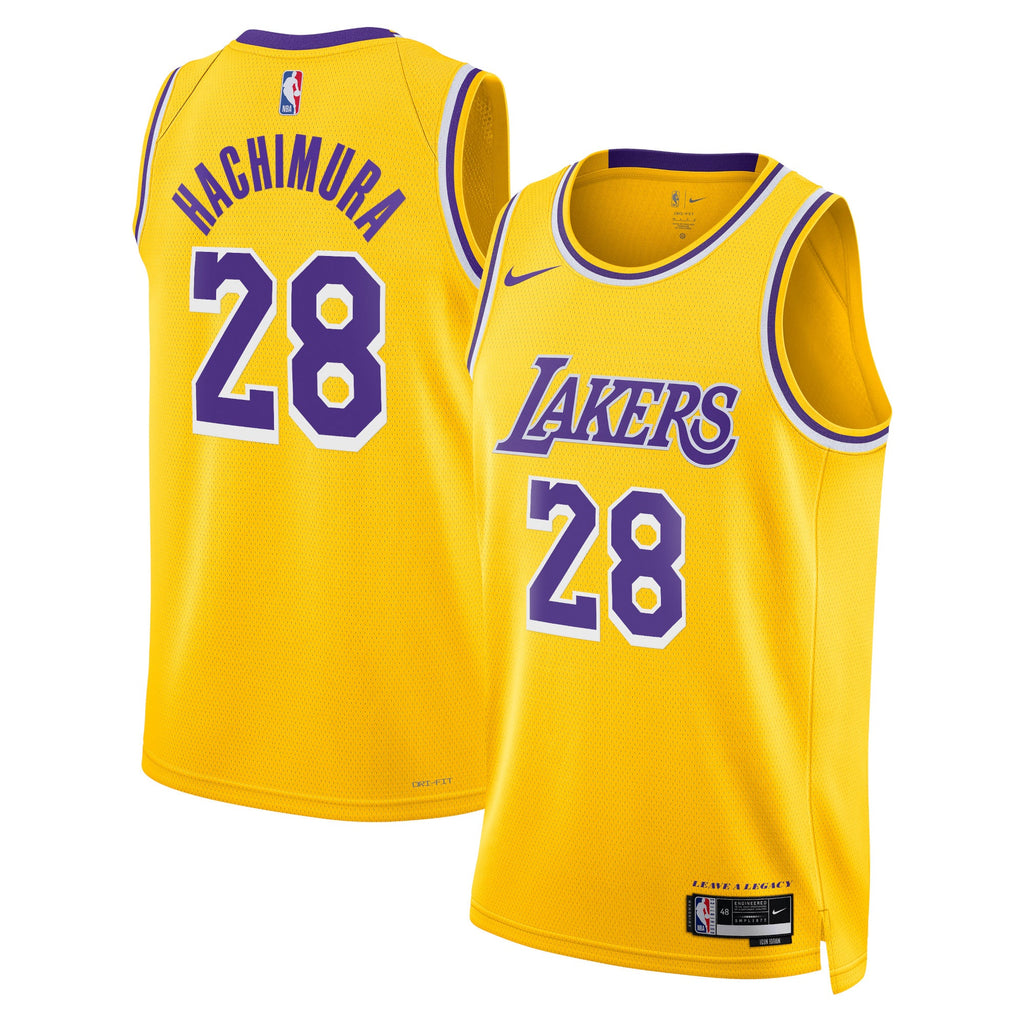 Los Angeles Lakers Nike Icon Edition Swingman Jersey - Gold - Rui Hachimura - Unisex product image 1, provided for visual