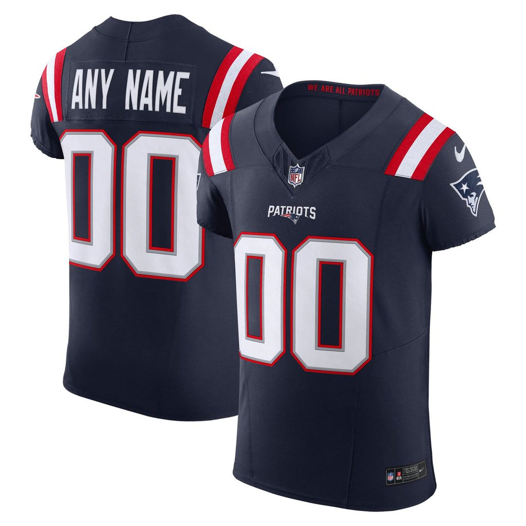 New England Patriots Nike Navy Vapor F.U.S.E. Elite Custom Jersey product image 1, provided for visual reference and product