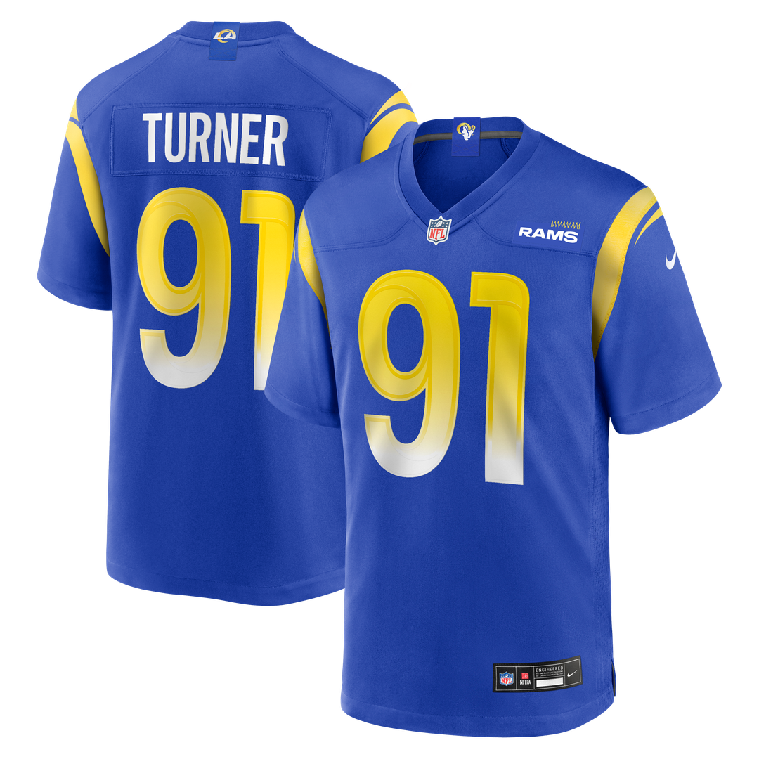 Los Angeles Rams Kobie Turner Nike Royal Home Game Jersey product image 1, provided for visual reference and product detail