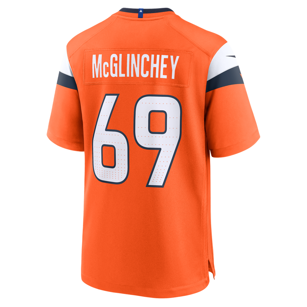 Denver Broncos Mike McGlinchey Nike Orange Team Game Jersey product image 3, provided for visual reference and product
