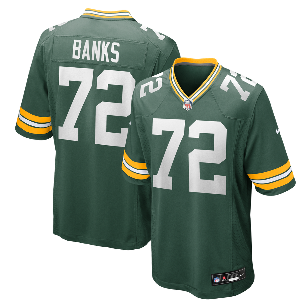 Green Bay Packers Brant Banks Nike Green Team Game Jersey product image 1, provided for visual reference and product detail