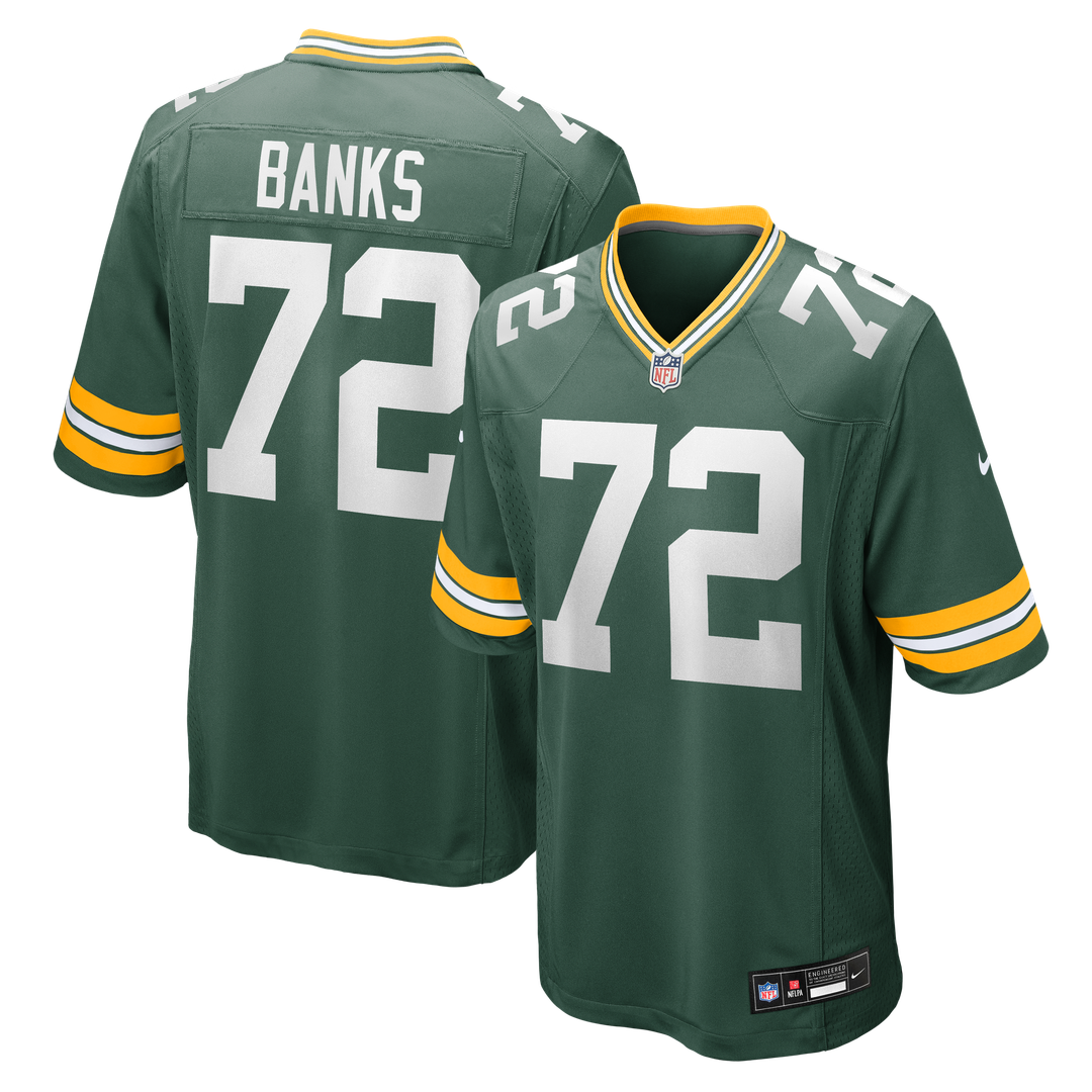 Green Bay Packers Brant Banks Nike Green Team Game Jersey product image 1, provided for visual reference and product detail