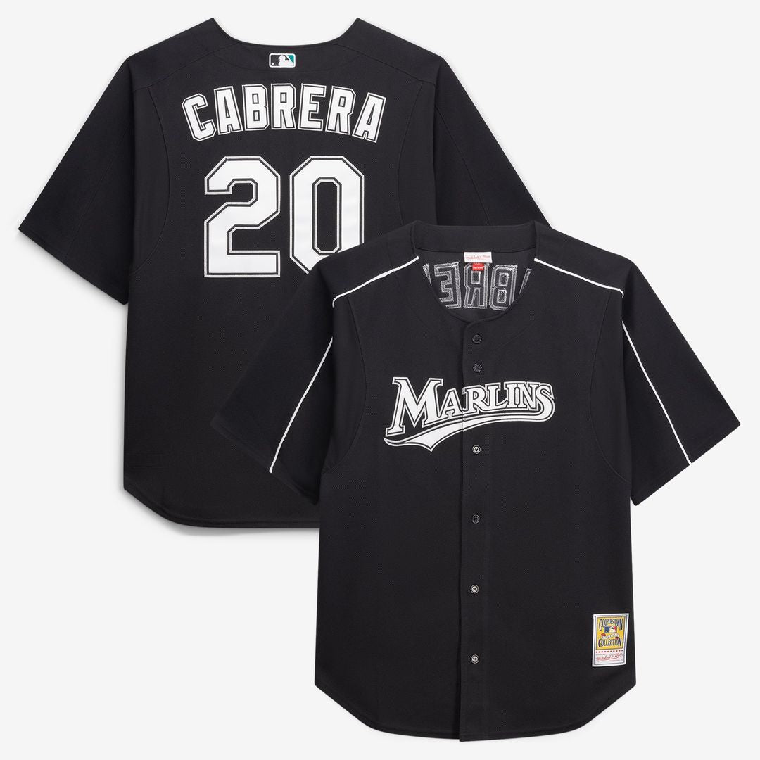 Miami Marlins Miguel Cabrera Mitchell & Ness Black Big & Tall Cooperstown Mesh Batting Practice Jersey product image 1,