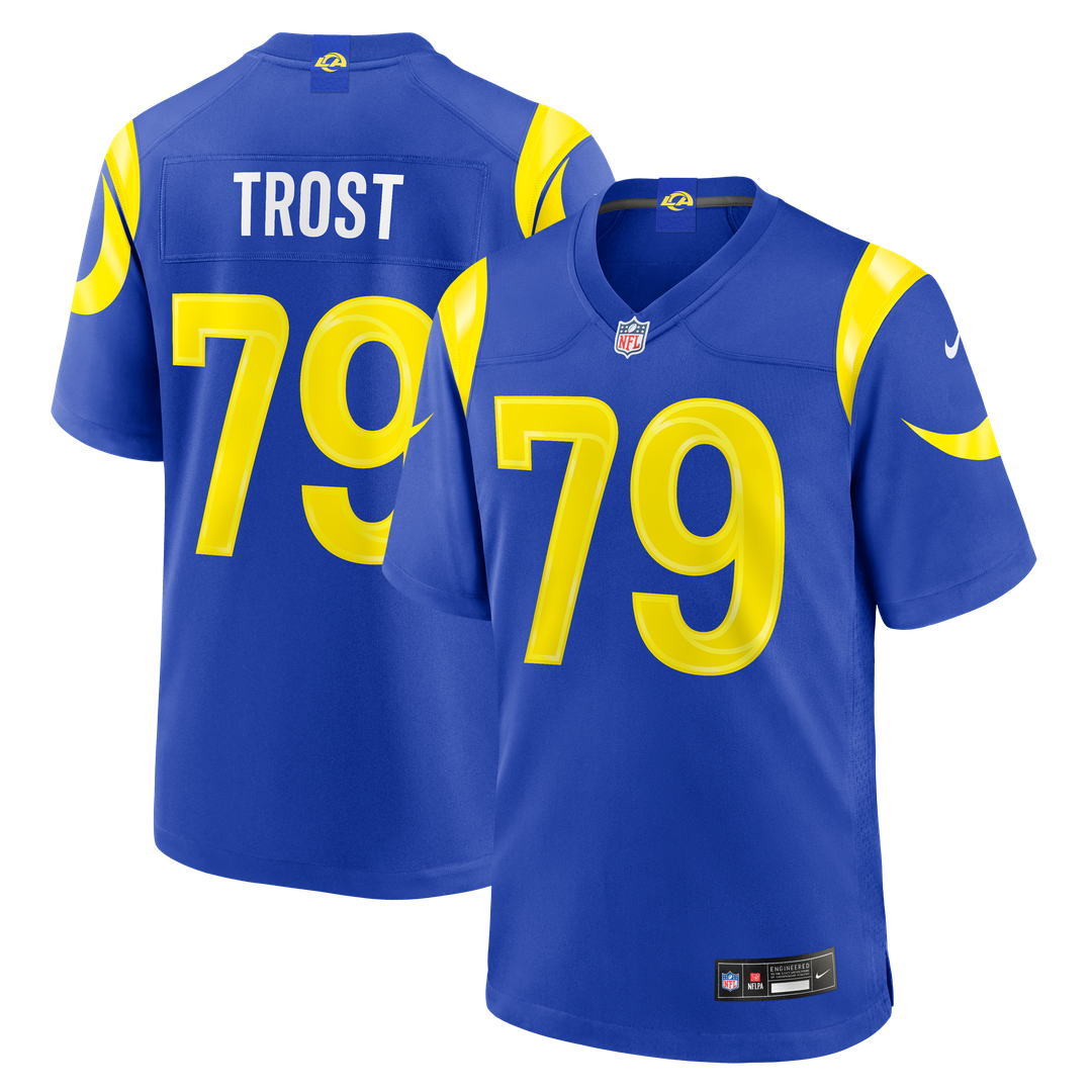 Los Angeles Rams Keagen Trost Nike Royal Team Game Jersey product image 1, provided for visual reference and product detail