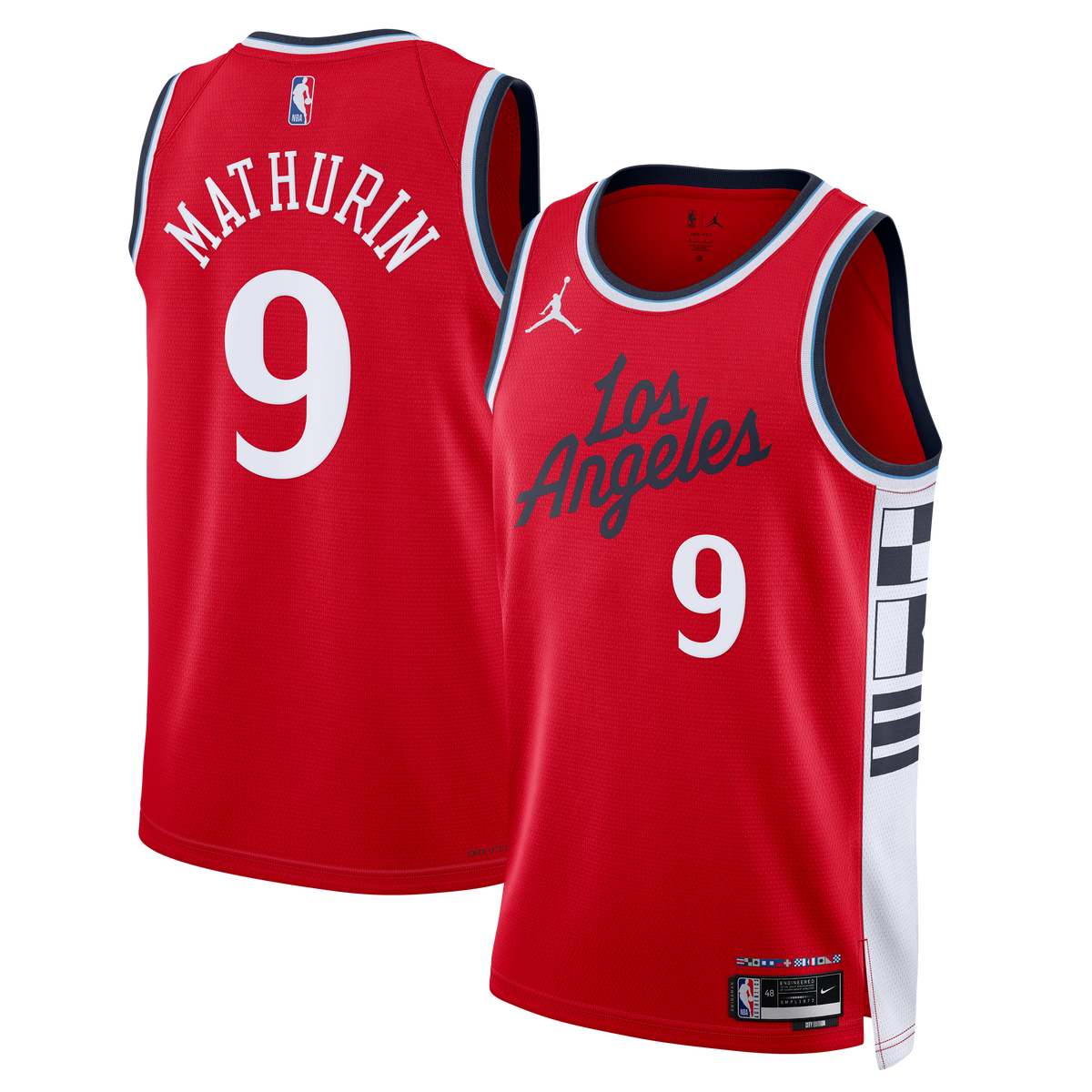 LA Clippers Jordan Brand Statement Edition Swingman Jersey - Red - Bennedict Mathurin product image 1, provided for visual