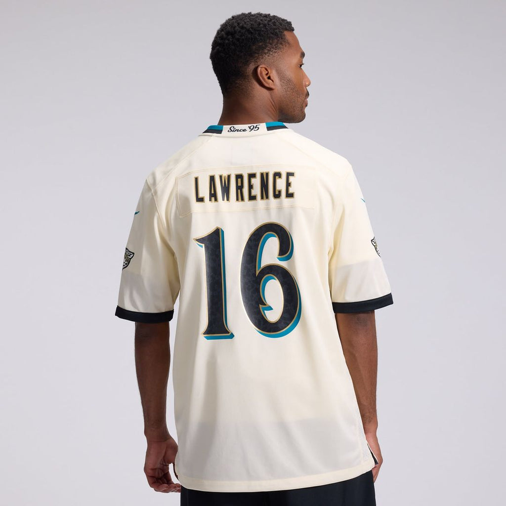 Jacksonville Jaguars Trevor Lawrence Nike Natural 2026 Rivalries Collection Game Jersey product image 3, provided for visual