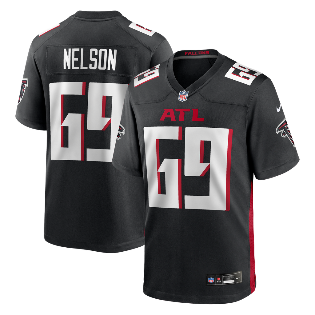 Atlanta Falcons Jack Nelson Nike Black Team Game Jersey product image 1, provided for visual reference and product detail