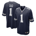 Dallas Cowboys Number 1 Dad Nike Navy Game Jersey product image 1, provided for visual reference and product detail review